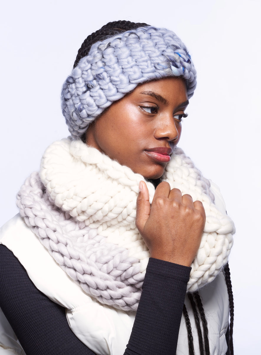pewter and white large snood – Mischa Lampert