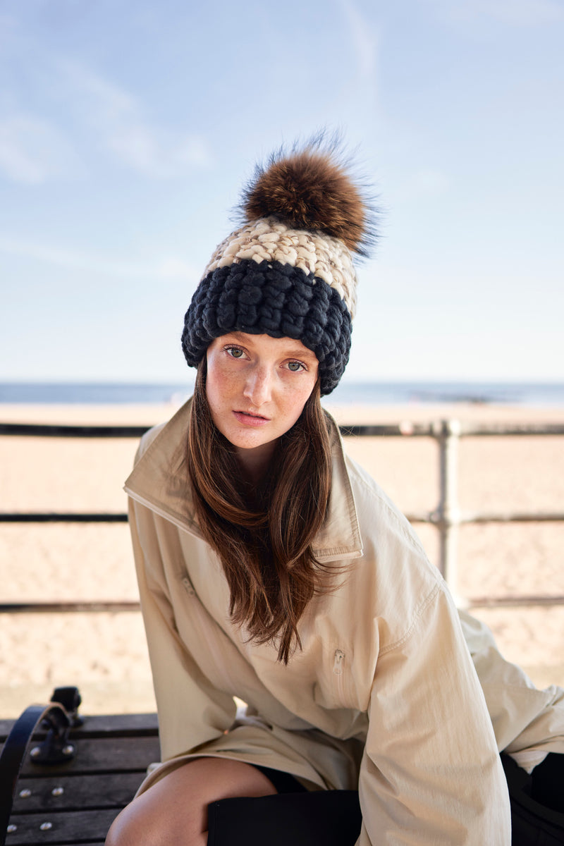 新品　GAKKIN G DYED MARBLE BEANIE white/marble blend + gold sparkle | dark grey beanie color block +