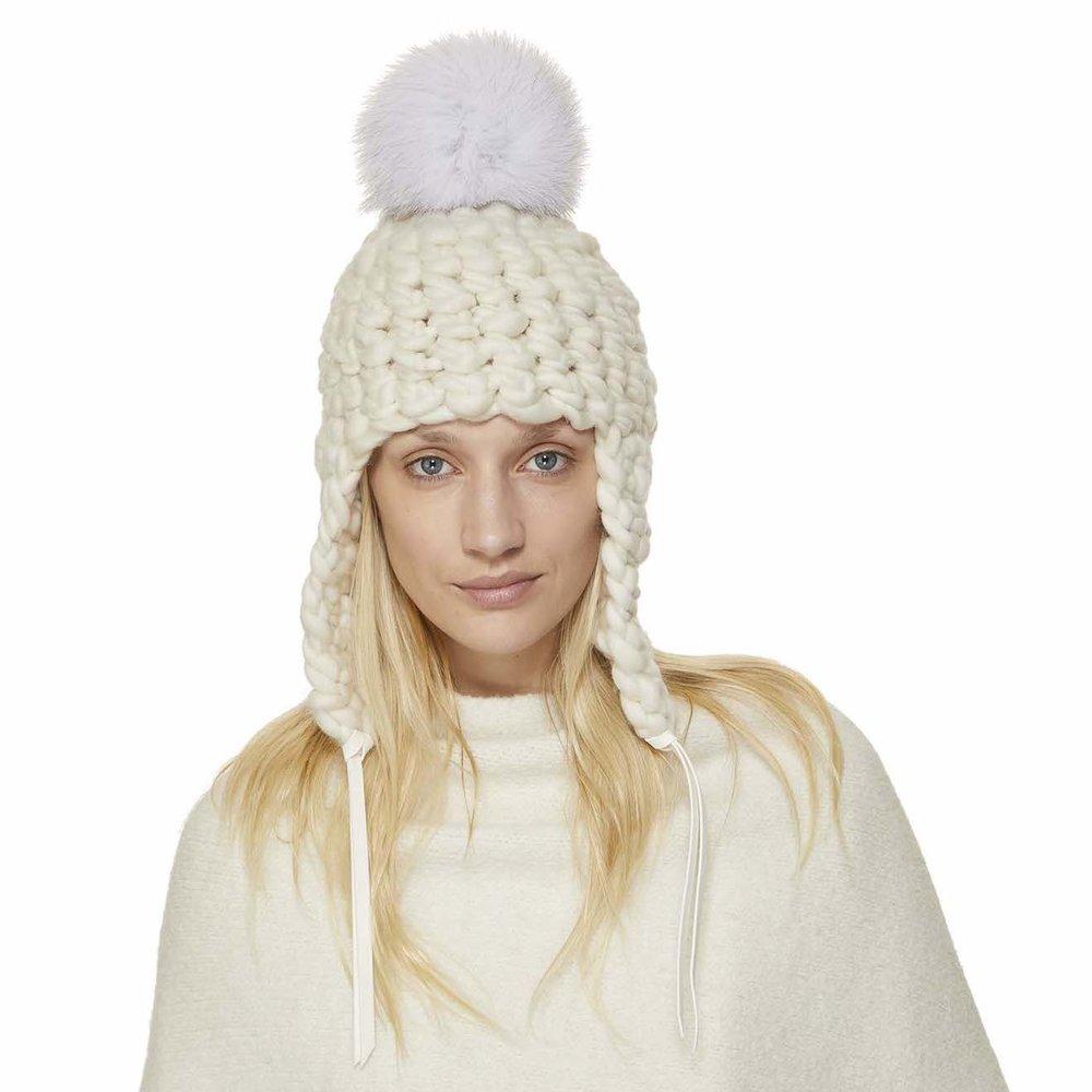 Mischa Lampert Light Melange Deep Pom Beanie in deals Arctic Tan