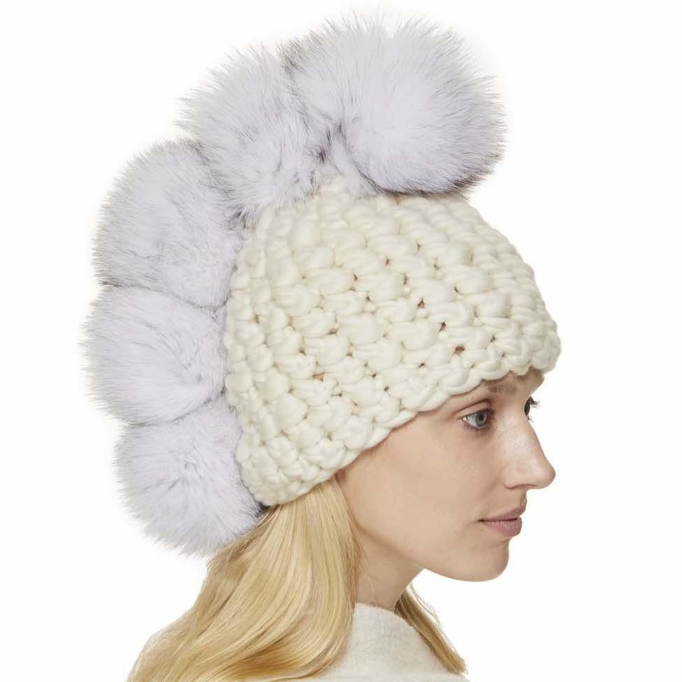 Hot Mischa Lampert Light Melange Deep Pom Beanie in Arctic Tan