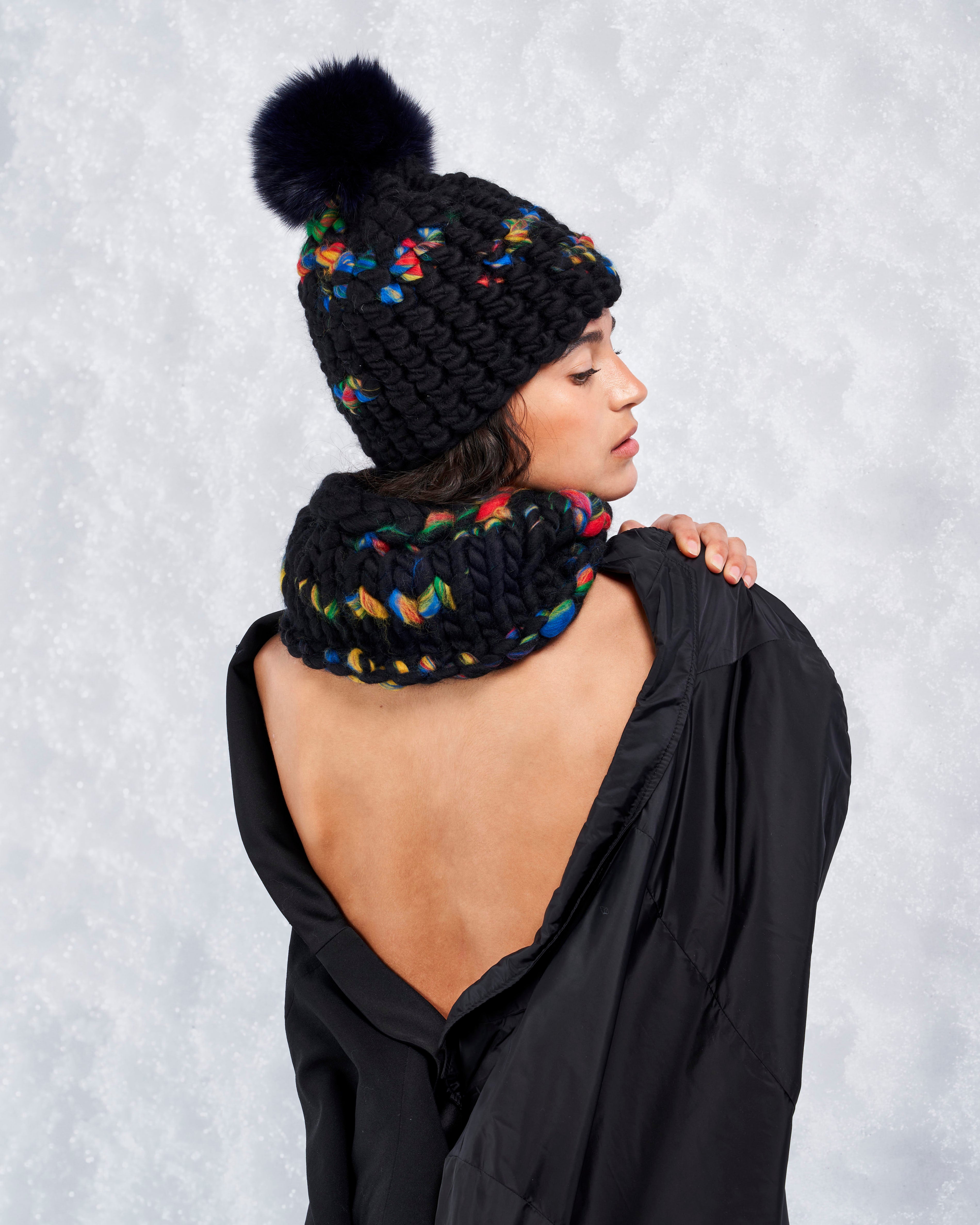 dark lego beanie pomster black xl pom